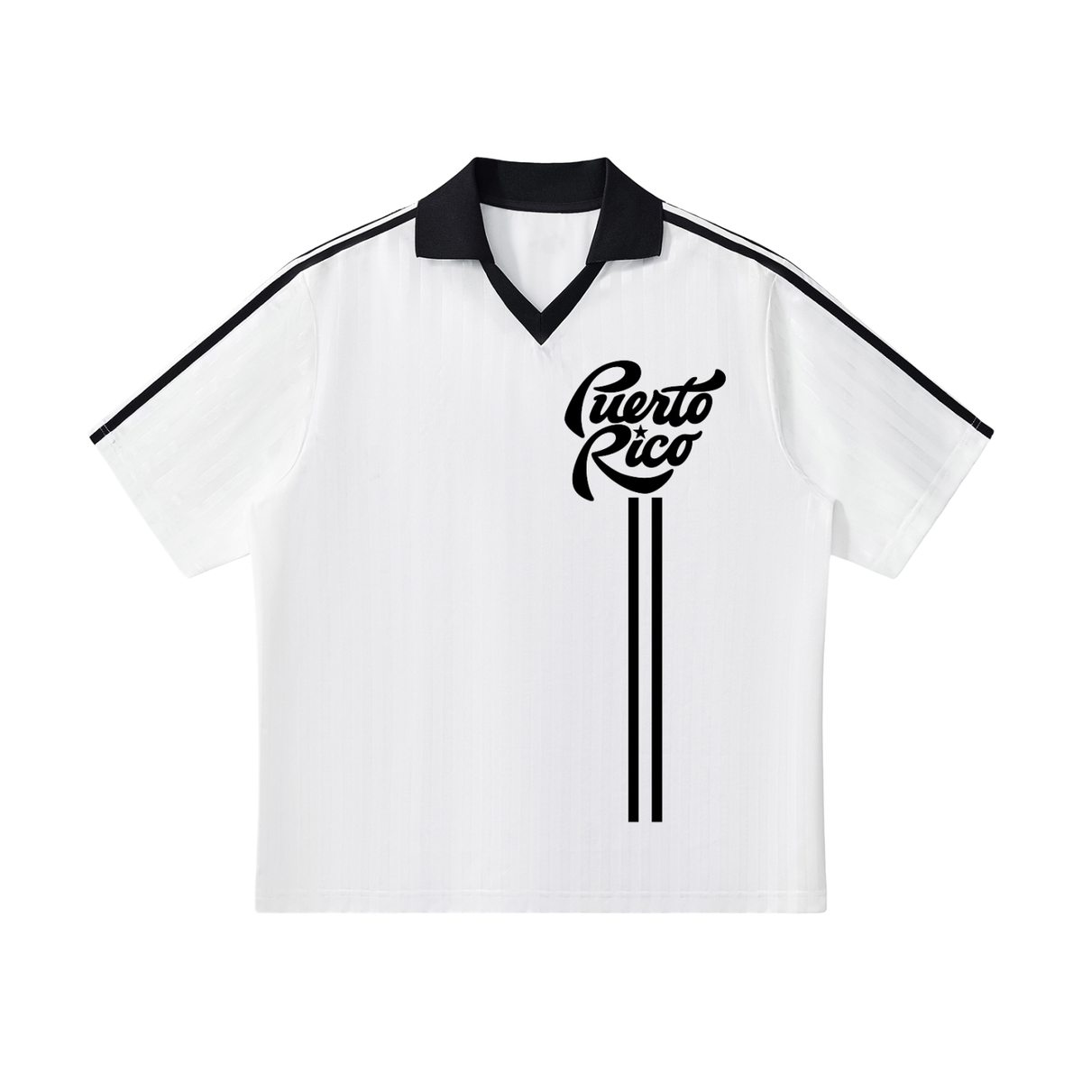 Puerto Rico Contrast Collar Striped Soccer Jersey